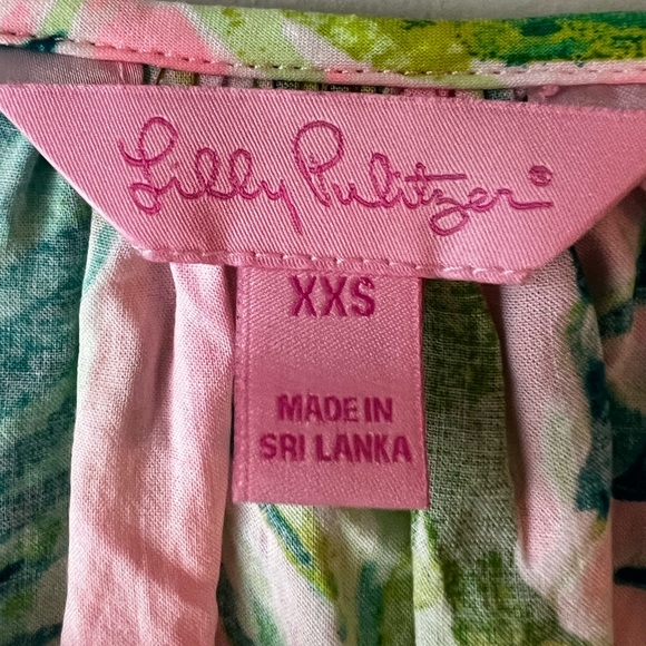 Lily Pulitzer Pink and Green Blouse Size XXS - Picture 3 of 3